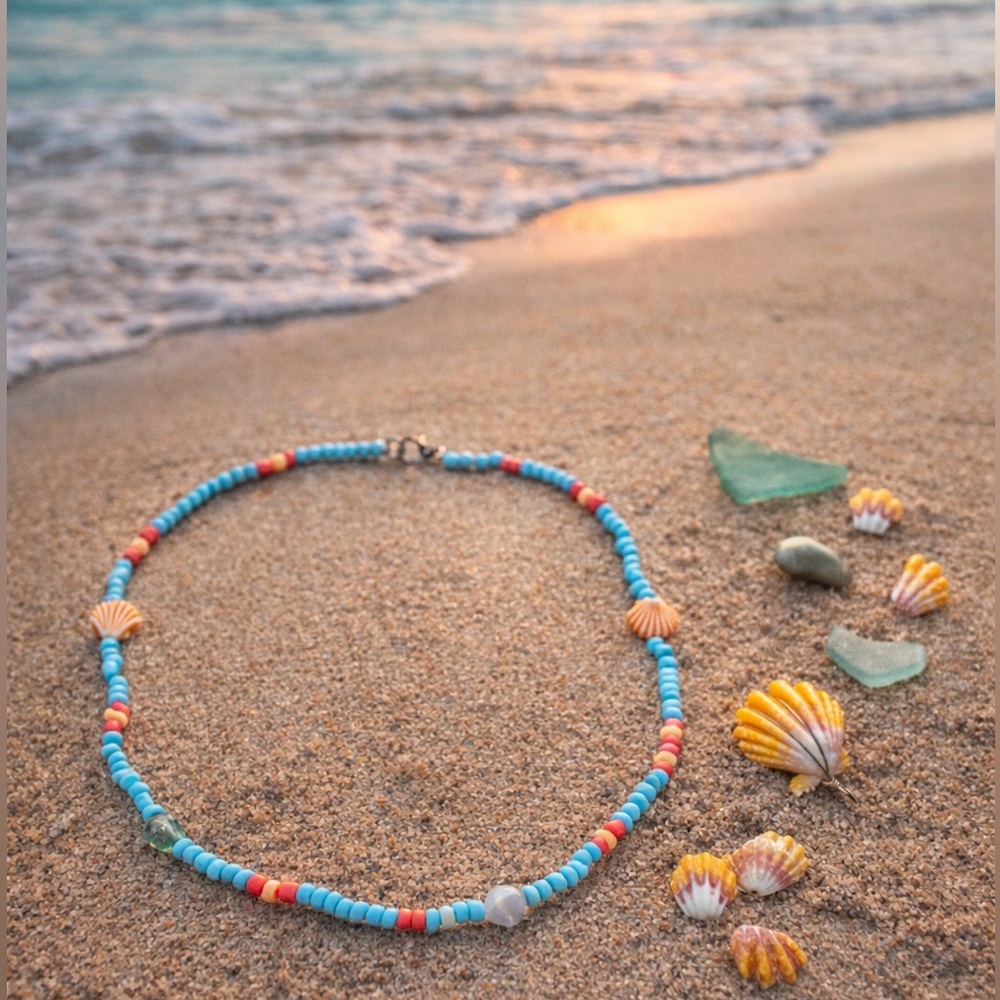 Colorful Beaded Shell Necklace